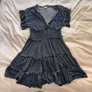 Max Studio Stretchy Boat Sundress Navy XL